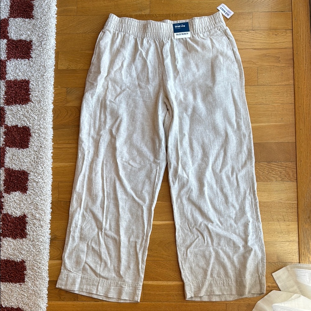 Old Navy Beige Linen Blend Pants